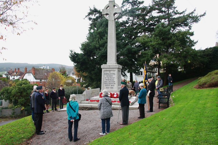 A two-minute silence was observed at Minehead's war memorial on North Hill on Armistice Day. PHOTO: George Ody.