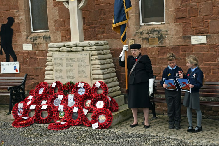 Sunday's acts of Remembrance in Watchet included all ages. PHOTO: Peter Mather.