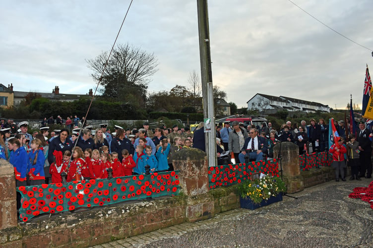 About 300 people took part in Sunday's Remembrance parade through Watchet. PHOTO: Peter Mather.