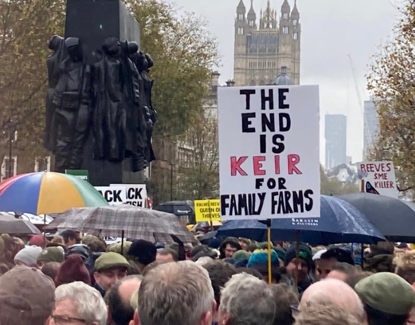 <p>Farmers at the inheritance tax protest in London on November 19, 2024</p>