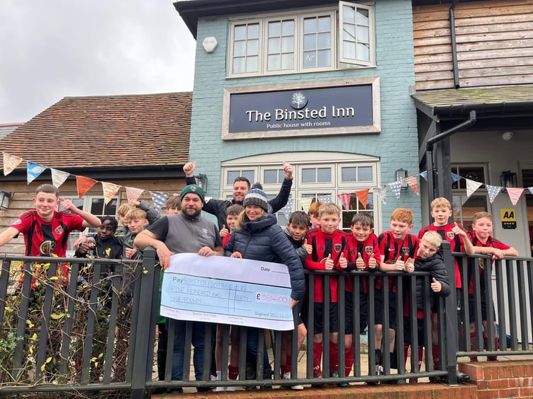 Binsted Inn football club donation