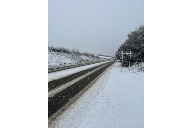 Snow in St Ive. Picture: Rian Burrows