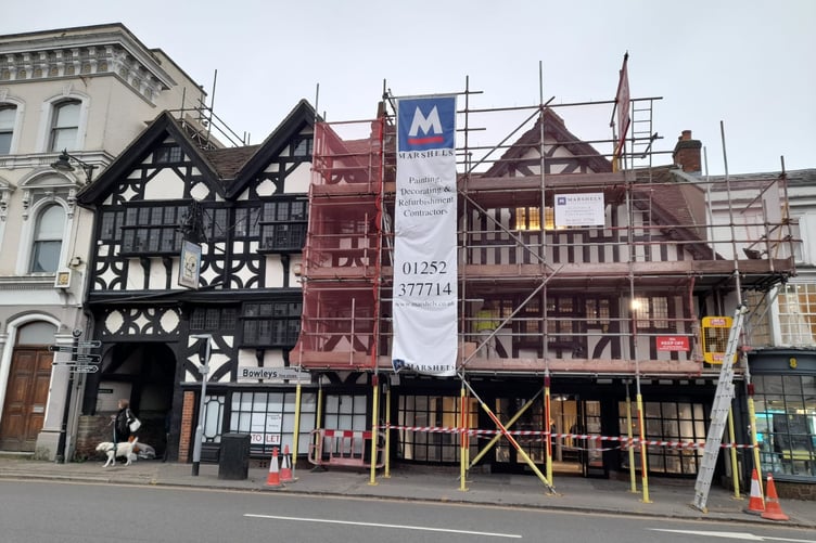 41-42 The Borough on West Street, Farnham is undergoing a major refurbishment