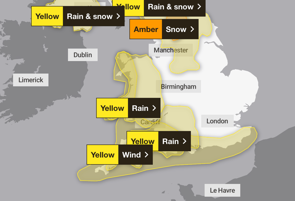 <p>Storm Bert was expected to cause strong winds, rain and snow across the UK on Saturday 23 November </p>