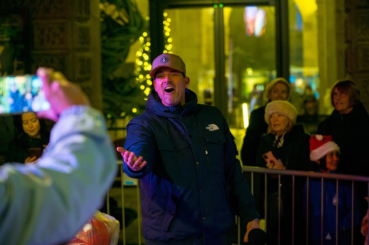 Johnny Cowling at Truro BID Christmas Lights switch-on