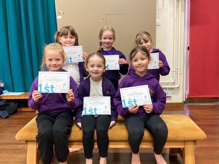Minehead First School who were first in the team competition