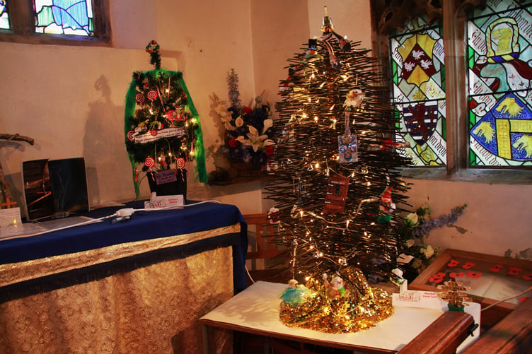 Watchet Court Leet's entry 'The Snowman' in St Decuman's Church Christmas tree festival. PHOTO: George Ody.