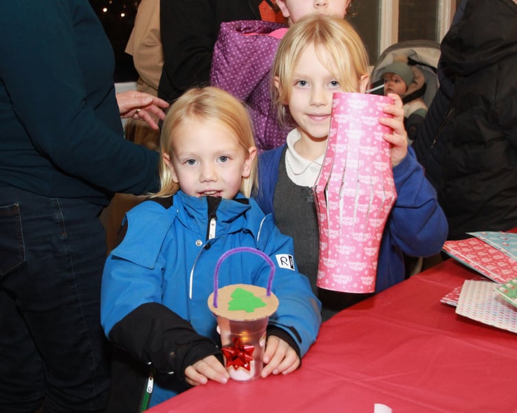 Lantern making with Skye and Forest Smith at the Beach Hotel, Minehead, during a Victorian Christmas extravaganza. PHOTO: George Ody.