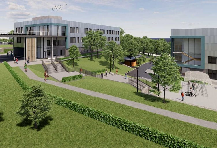 A computer-generated image of how part of the redeveloped campus will look. Picture: Cornwall College