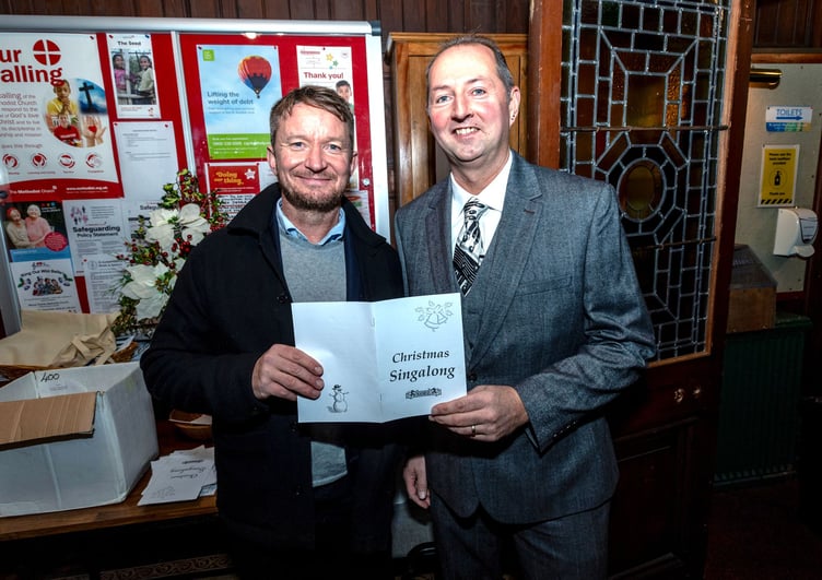 Incoming chairman Gary Whieldon (left) with conductor and MC Alister Berry. Picture: Paul Williams.