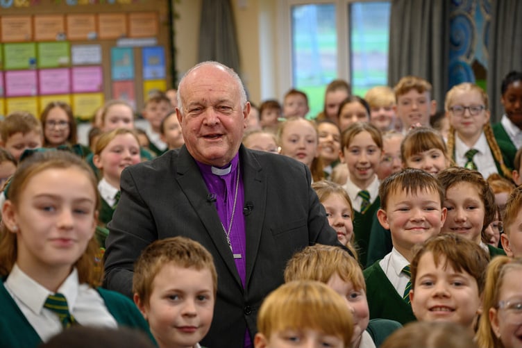 Bishop David at St Meriadoc CofE Junior School in Camborne