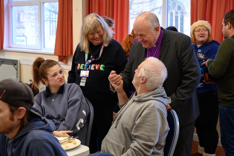 Bishop David at St Petroc's Parish Centre Bodmin with the Bodmin Way team