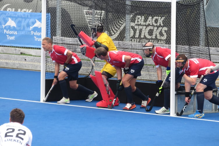 Haslemere goalkeeper Ben Proudlove in action for England's over-50s