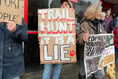 Crowds gather to protest at Helston's Boxing Day hunt