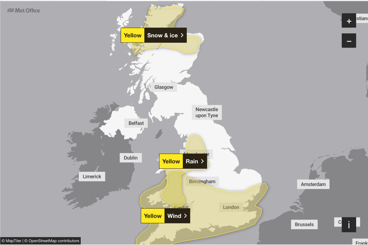 Yellow warning