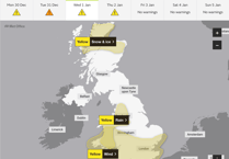 Met Office issues New Year's Day wind and rain warning for Surrey and Hampshire