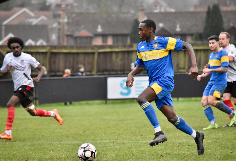 <p>Asad Ssemwogerere scored a hat-trick for Petersfield Town (Photo: Dean Tricker)</p>