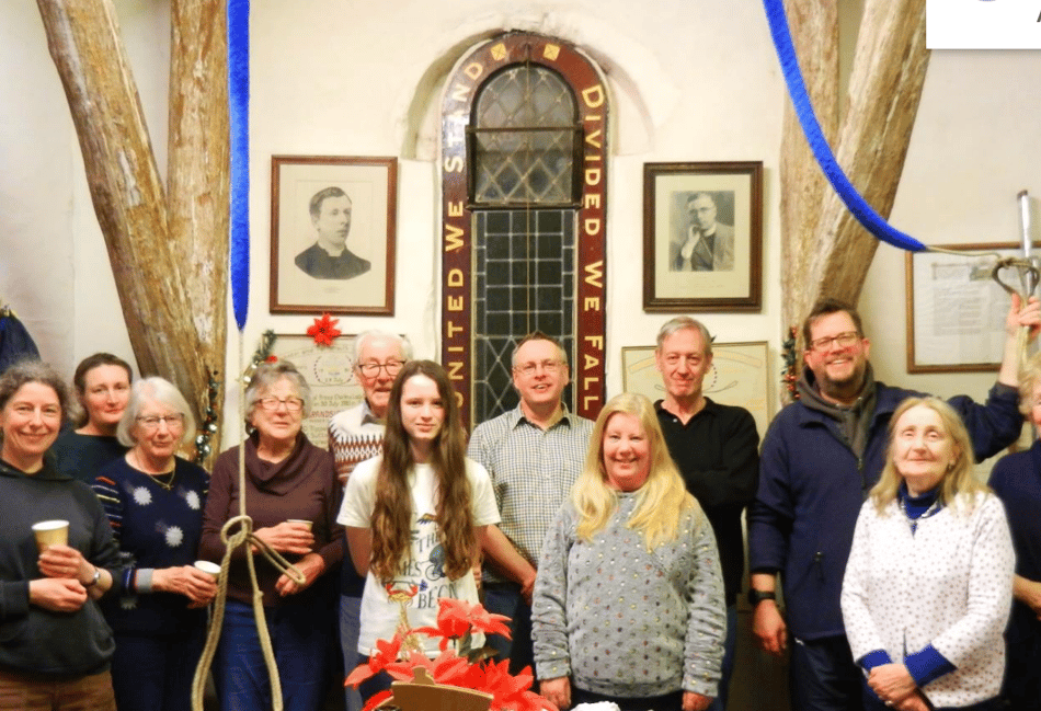 <p>St Peter’s Church Bell Ringers who rang in the new year. From left: Fiona, Alice, Christine, Jacqueline, John, Katherine, Duncan, Rebecca, Brian, Nick, Caroline and Mary. Picture taken by Erin, who also rang</p>