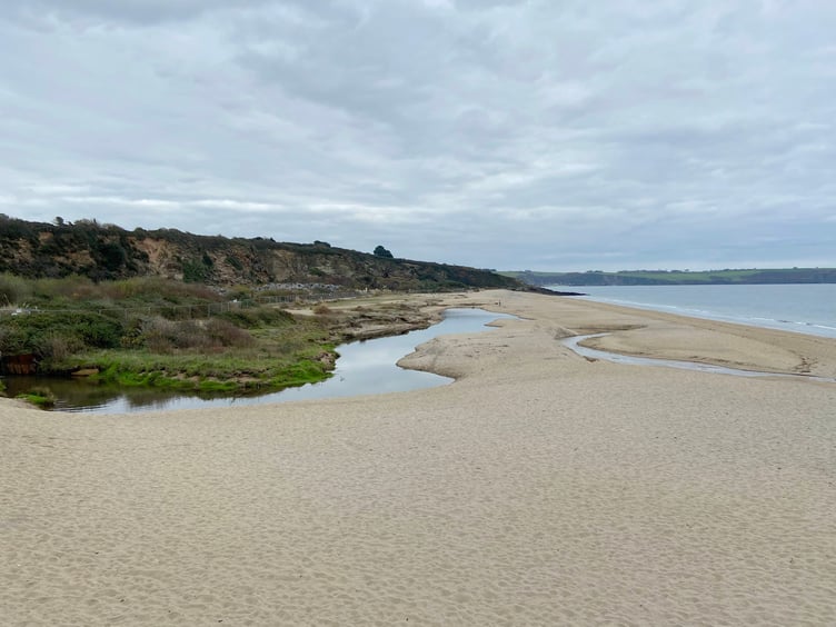 The Sandy River carried silt, grit and sand to the coast at Carlyon Bay. Picture: Andrew Townsend