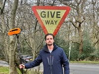 The Sign Guy brings his shine and sparkle to Farnham's road signs