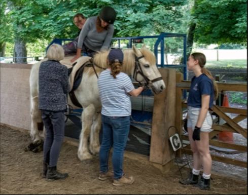 Rider on pony at Broadlands Riding for the Disabled, Medstead.