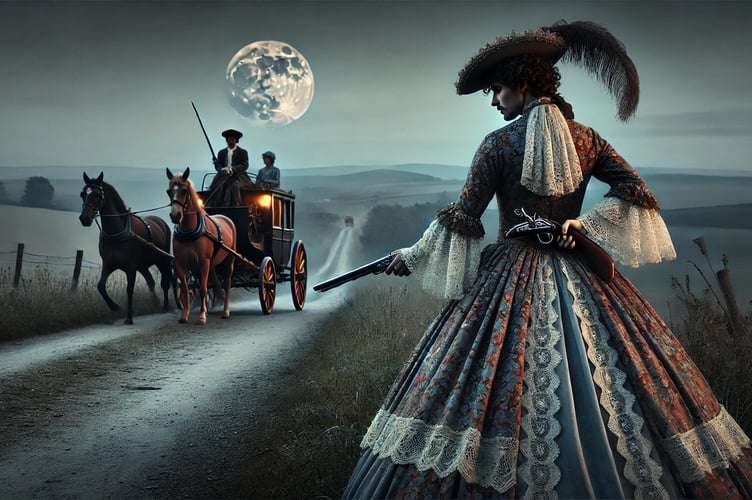 AI image Hampshire cross dressing highwayman