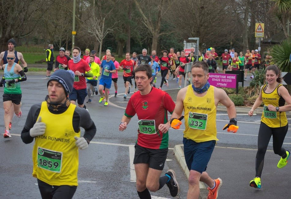 <p>Alton Runners Rich Webley, Christian Coles and Rachel Walsh in action at the Stubbington 10km race (Photo: Richard Scrase)</p>