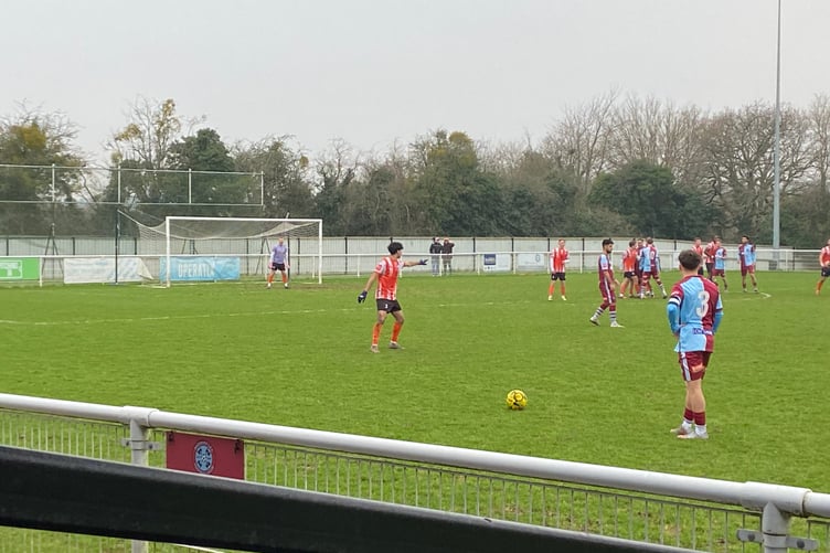 Action from Badshot Lea's Isthmian League South Central Division match against Ashford Town
