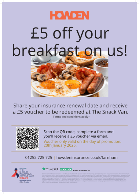 Howden Farnham Discounted Breakfast