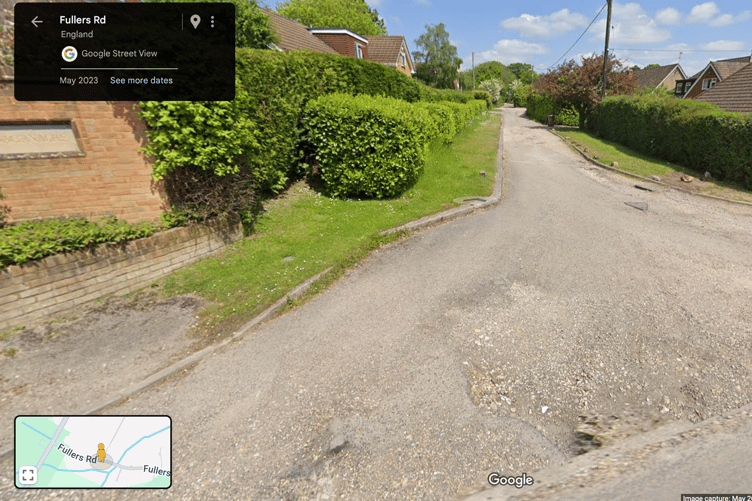 Google Maps image from 2023 showing the grass and hedges