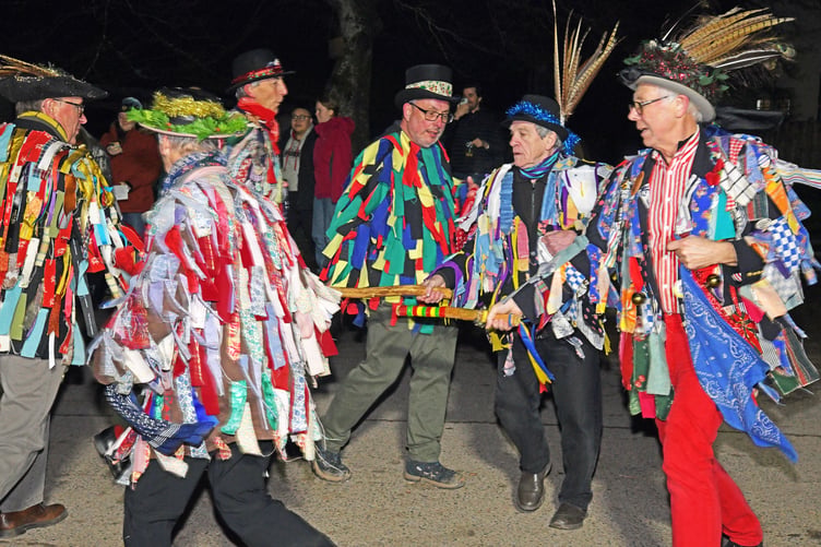 Sheppy's annual wassail saw dancing by Taunton Deane Morris. PHOTO: Alain Lockyer.