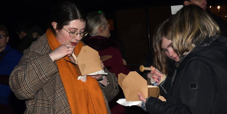 Tasty food was available for the hundreds who turned up to watch the annual Sheppy's wassail ceremony. PHOTO: Alain Lockyer.