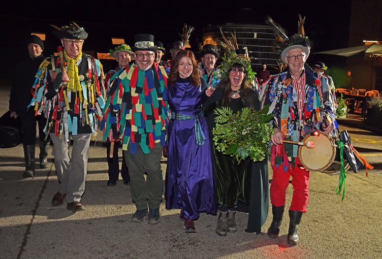 The wassail procession begins at Sheppy's Cider. PHOTO: Alain Lockyer.