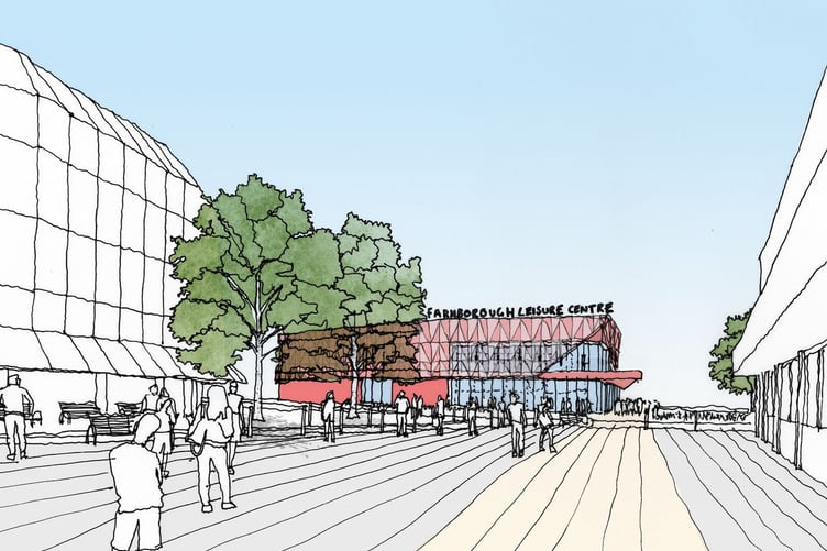 An artist's impression of the new Farnborough Leisure Centre.