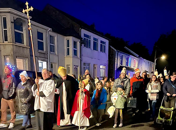 The procession went through St Blazey to the parish church. Picture: Kelvin Simms
