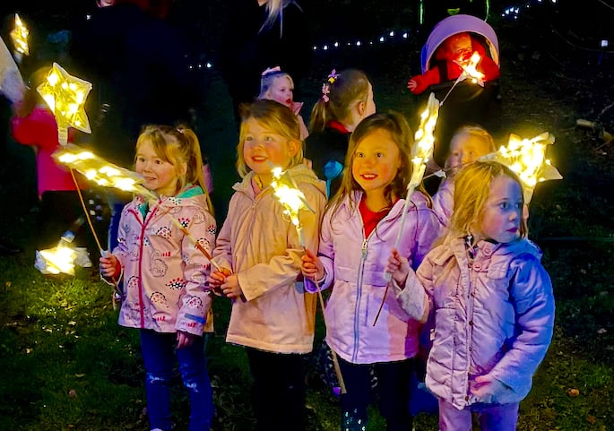 Youngsters enjoyed the festival atmosphere at the lantern parade. Picture: Kelvin Simms