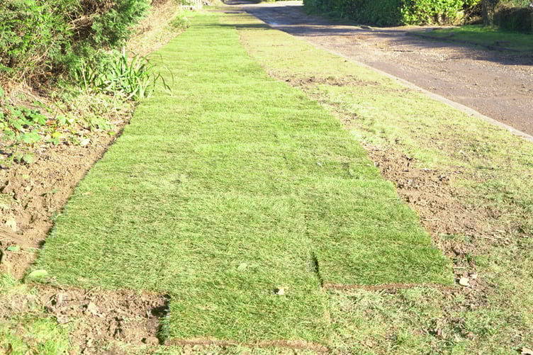 Turf placed in Unnamed lane off Fullers Road