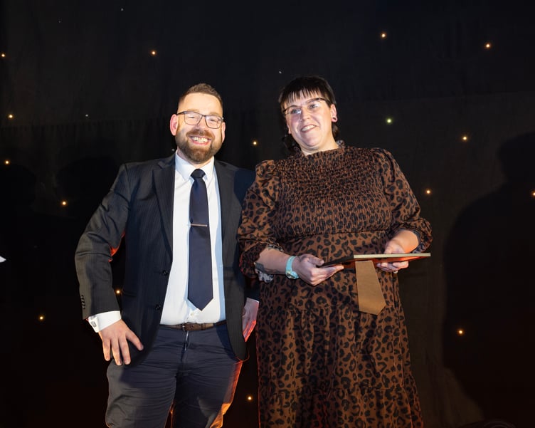 Hospitality Apprenticeship of the year Alice Norris with Jon Kelley from St Austell Brewery