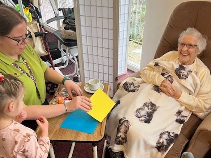 The intergenerational programme in action at the Wentworth home.
