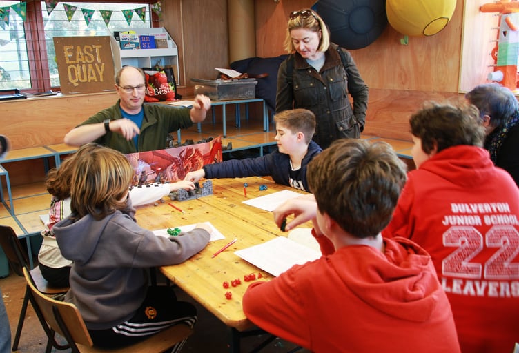 Chris Crockford holds a festival Dungeons and Dragons workshop in Watchet. PHOTO: George Ody.