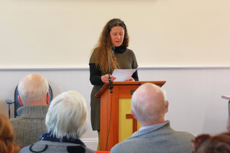 Rachel Wilson gives an open mic poetry performance during Words in Watchet. PHOTO: George Ody.