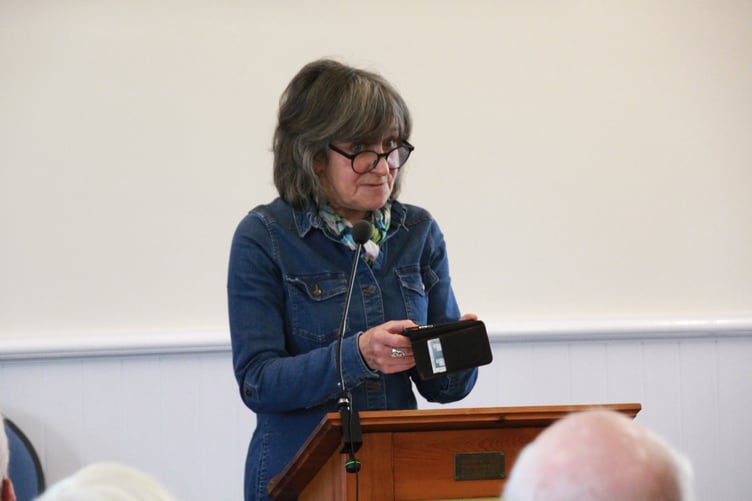 Poetry by Jane Allsop in an open mic event staged during Watchet's literary festival. PHOTO: George Ody.