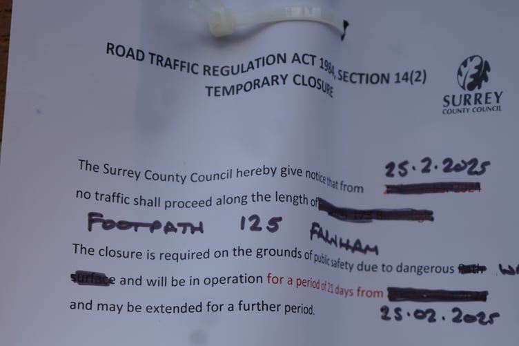 Letter outside of Church Passage