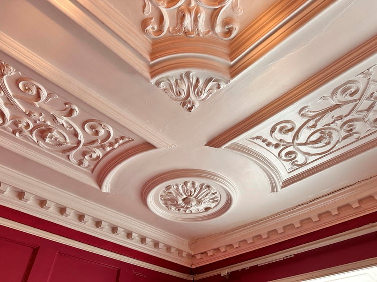 Moulded ceilings in The Old Vicarage, Penzance