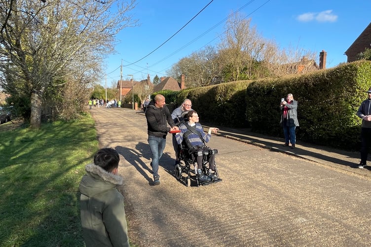 Another brave competitor makes his way toward the finish line.
