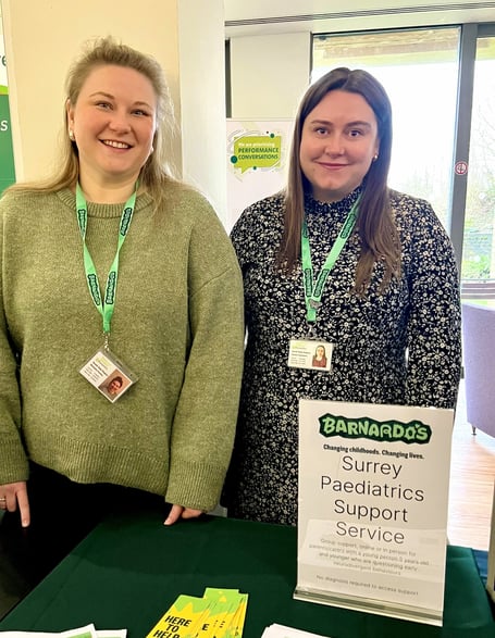 From left, Rosie, team manager for Surrey Paediatric Parenting Support Service, and Michaela, children’s service’s manager for Surrey Neurodevelopmental Contracts.