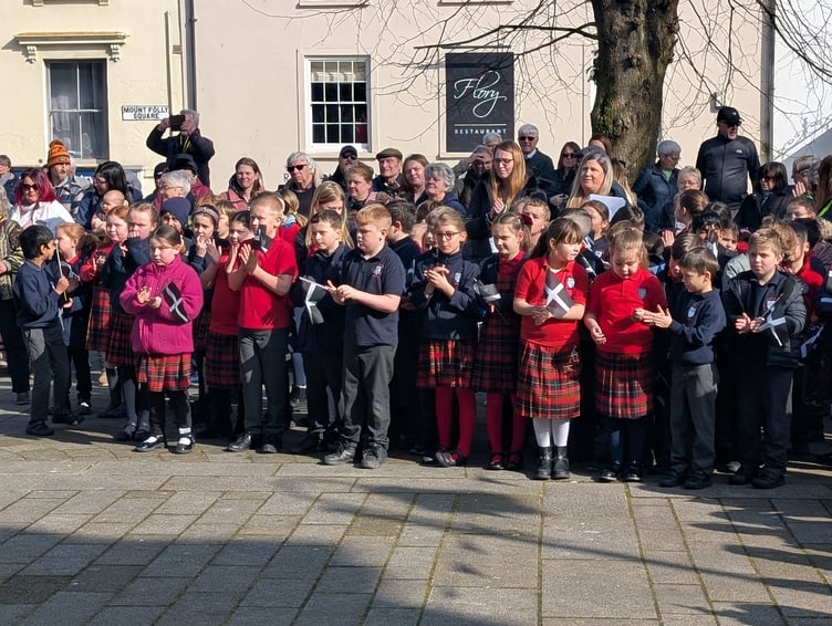 School children from St Mary's Catholic Primary School in Bodmin join in the celebrations. (Picture: Aaron Greenaway)