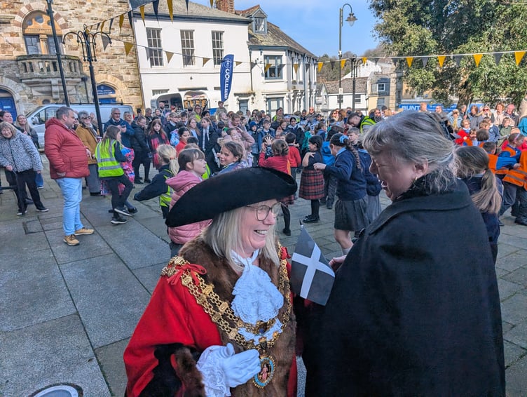 Mount Folly is filled with dancing as Bodmin's youth, mayor and vicar join in the fun (Picture: Aaron Greenaway)