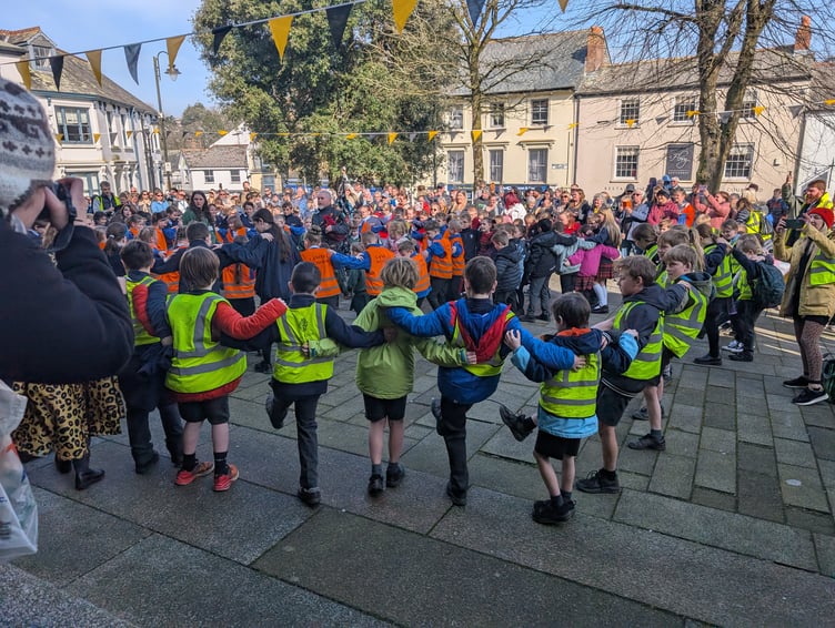 Weeks of rehearsals come to fruition as the school children nail their performance. (Picture: Aaron Greenaway)