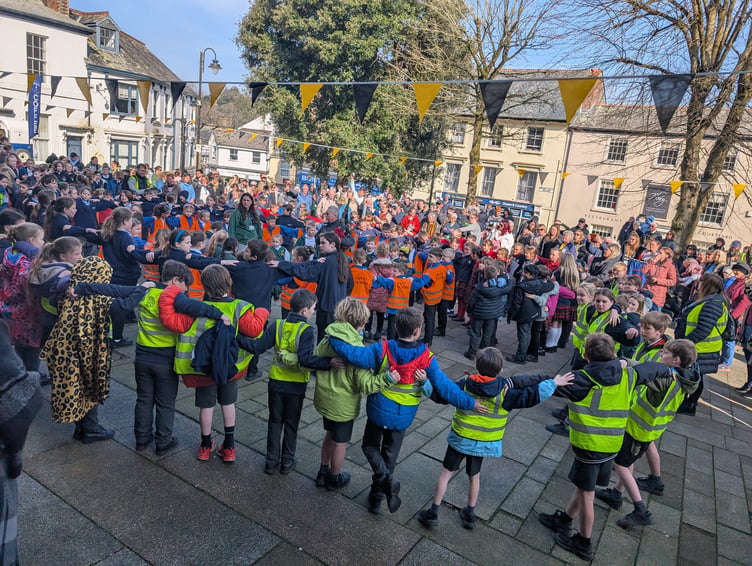 School children from Bodmin and surrounding village schools take part in the now-traditional St Piran's Day dance performance (Picture: Aaron Greenaway)